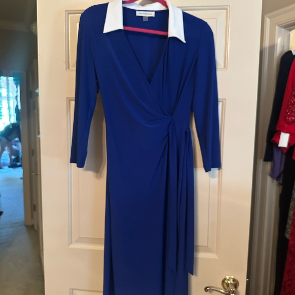 Evan Picone Royal Blue Long Sleeve Dress